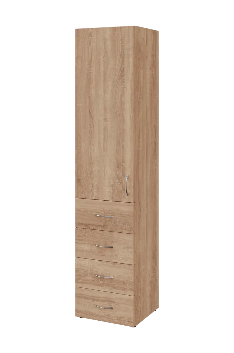 NN 5 - 44ZD skříň vysoká, 4-zásuvková/1-dveřová, levá, 1800x400x400, dub bardolino